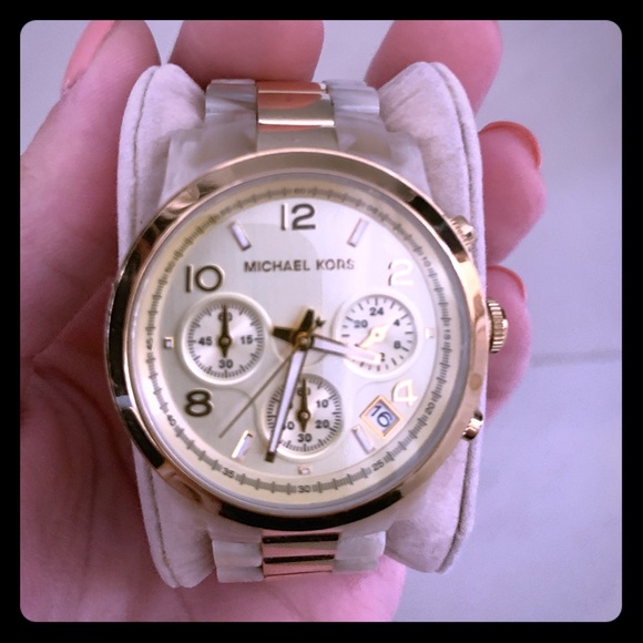 Michael Kors Accessories | Acrylic Gold Ladies Watch Mk5139 | Poshmark